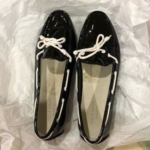 Cole Haan patent black leather loafers shoes 8.5
